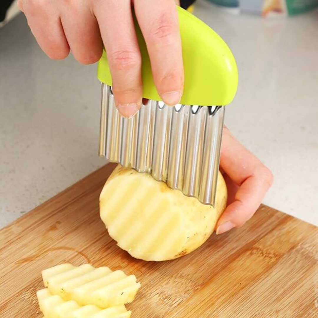 Wavy Potato Chip Cutter in Stainless Steel Slices Chopper