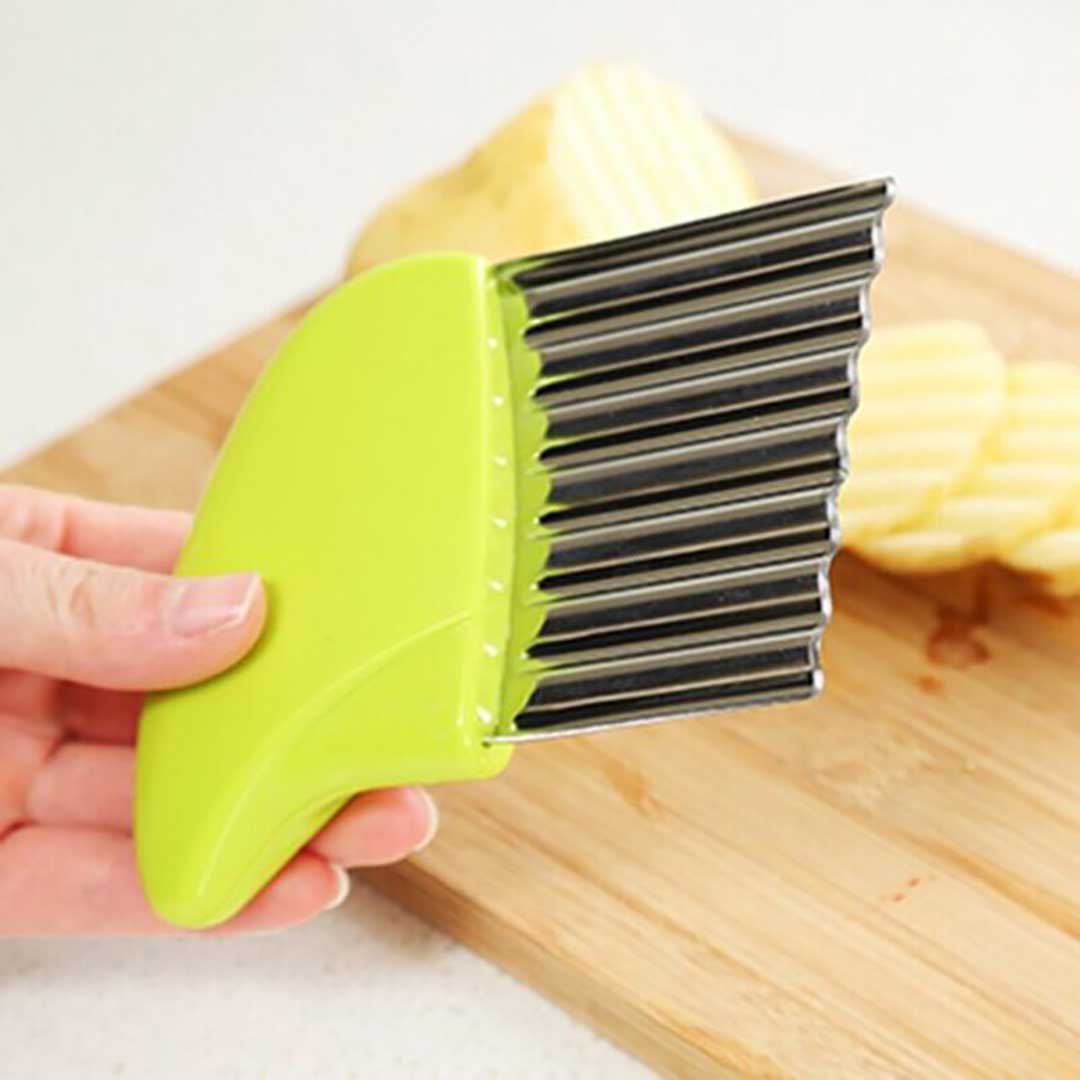 Wavy Potato Chip Cutter in Stainless Steel Slices Chopper