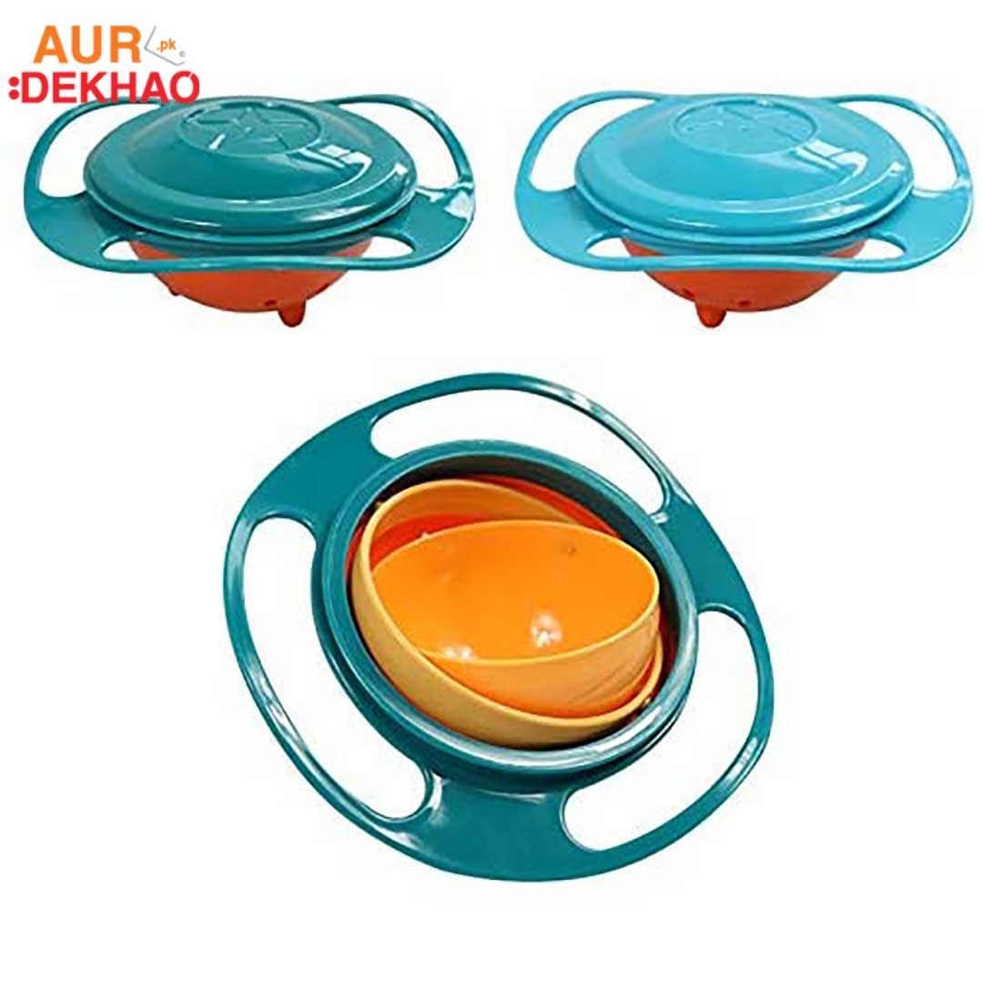 Spill-Proof Solid Feeding Dishes Universal Gyro Bowl 360 Rotate