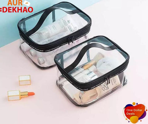 Transparent Clear Cosmetic Bag, Portable Toiletry Bag, Zipper Organizer