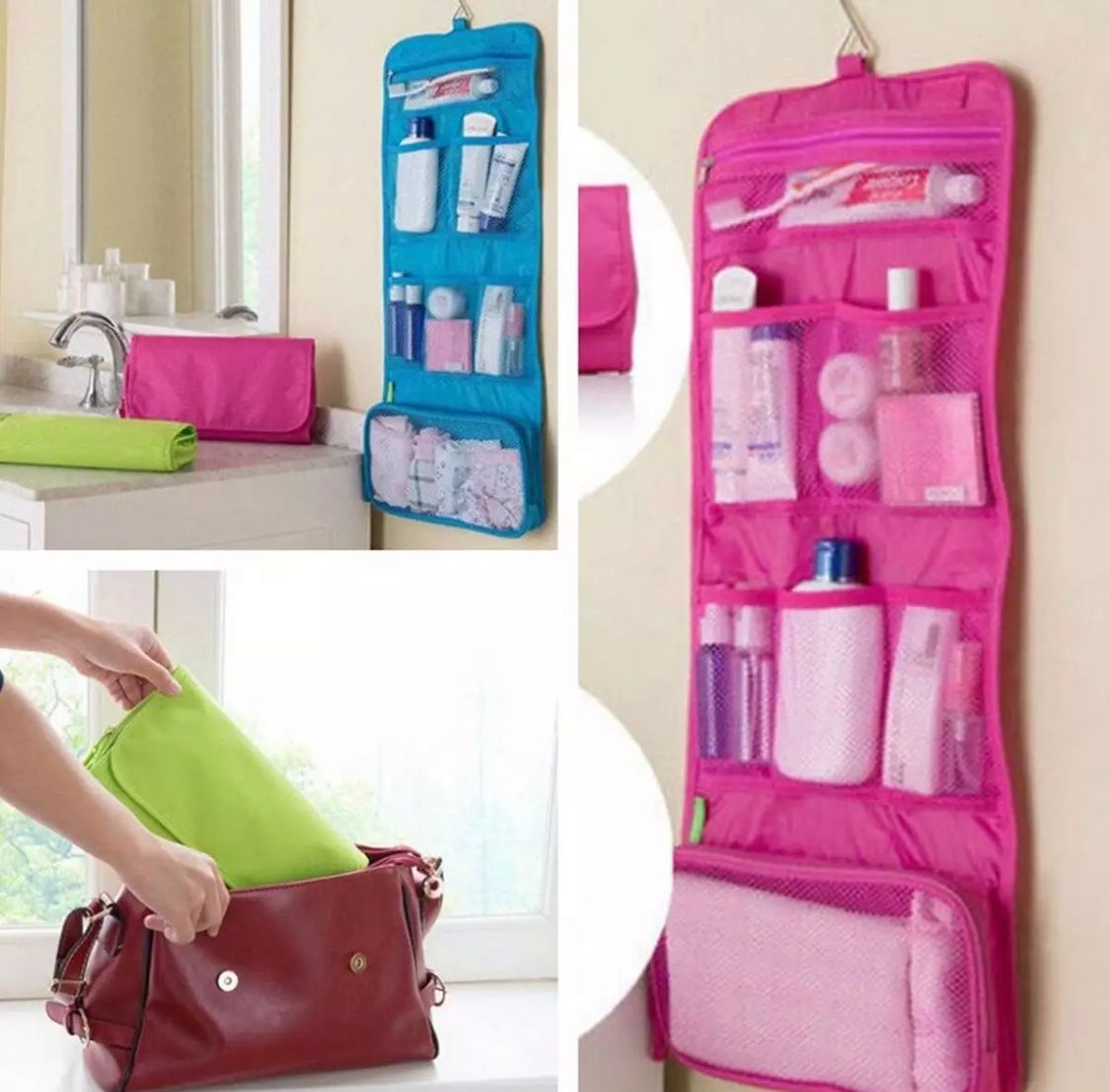 New Foldable Cosmetic & Jewellery Bag - Travel Toiletry Bag