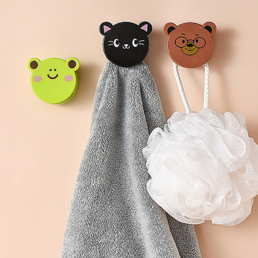 Towel holder with cartoon characters