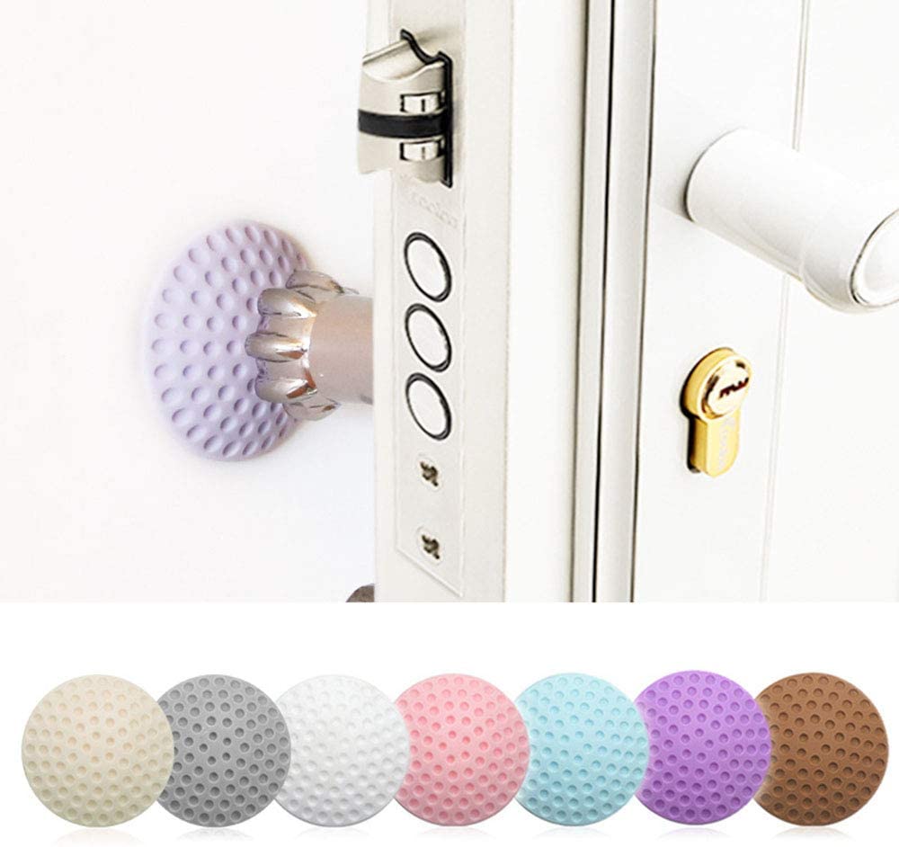 Door Handle Stopper with Self-Adhesive Silicone Rubber Wall Protector ( 4 Pieces )