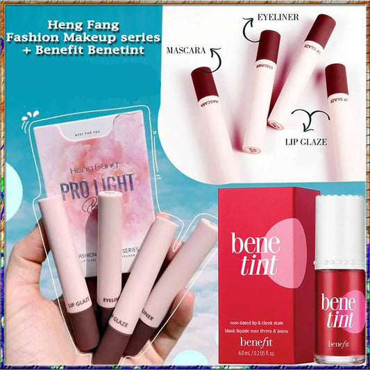 Original Benefit Benetint + Heng Fang Pro Light Beauty Fashion Makeup series, Lip Glaze, Mascara, and Eyeliner