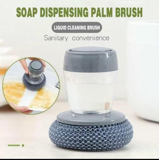 Kitchen Soap Dispensing Palm Brush Washing Liquid Dish Brush