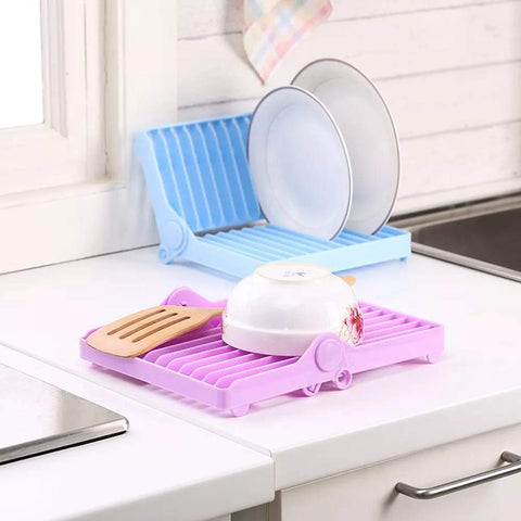 Plate Storage and Drain Rack that Folds