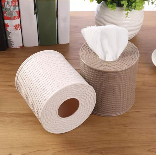 Round Container For Tissue, Living Room Bedroom Napkin Holder, Home Toilet Paper Storage Container, Dustproof Hotel Decorative Tissue Box