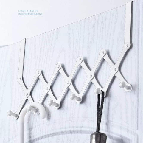 Multi-function Organizer with 6 Hooks, Foldable Hook Wall Door Hanger