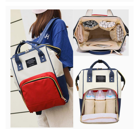 Baby Diaper Bag, Waterproof Travel Backpack, Large Capacity Baby Bag