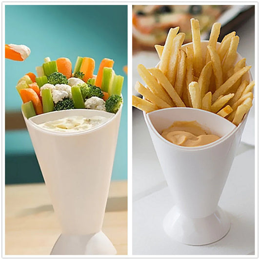 2 in 1 French Fry Cone Dipping Cup Potato Tool Tableware French Fries Chip Chip Cone Holder Cups AurDekhao.pk