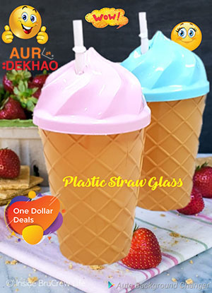 1 reusable plastic water straw  AurDekhao.pk