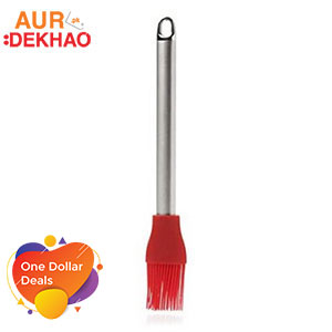 Silicone oil brush with a steel handle